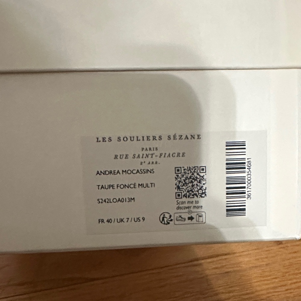 Sezane Brown and White Leather Loafers - Picture 8 of 12